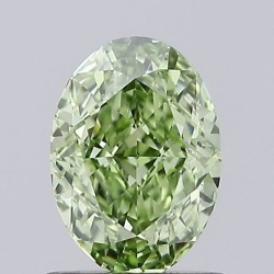 Diament laboratoryjny o barwie fantazyjnej szlif owalny, 1.05ct, IF, Fancy Vivid Green, IGI LG692594055