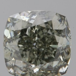 Diament o barwie fantazyjnej szlif poduszkowy brylantowy, 0.82ct, SI2, Fancy Dark Green Gray, GIA 1473293329