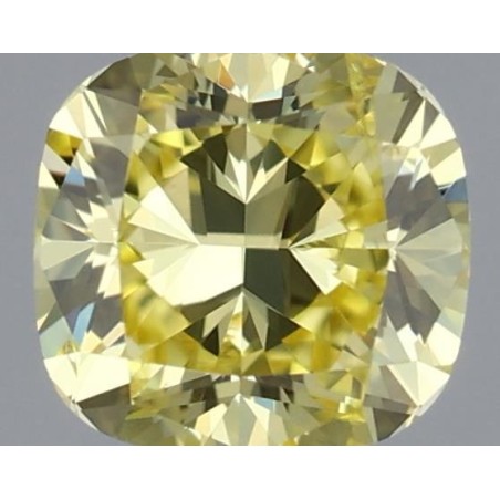 Diament o barwie fantazyjnej szlif poduszkowy brylantowy, 0.41ct, SI2, Fancy Intense Yellow, GIA 6251442064