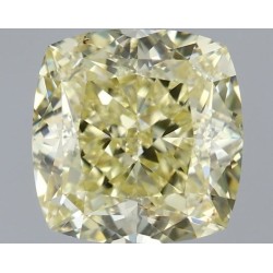 Diament o barwie fantazyjnej szlif poduszkowy brylantowy, 1.51ct, VS1, Fancy Light Yellow, GIA 7463097234