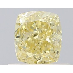 Diament o barwie fantazyjnej szlif poduszkowy brylantowy, 0.5ct, VVS2, Fancy Intense Yellow, GIA 1528262969