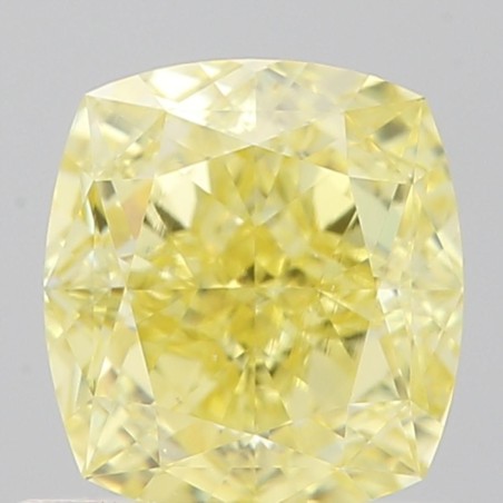 Diament o barwie fantazyjnej szlif poduszkowy brylantowy, 0.87ct, VS2, Fancy Intense Yellow, GIA 3485086434