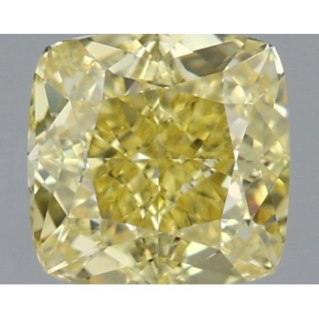 Diament o barwie fantazyjnej szlif poduszkowy brylantowy, 1ct, VVS1, Fancy Intense Yellow, GIA 7396154681