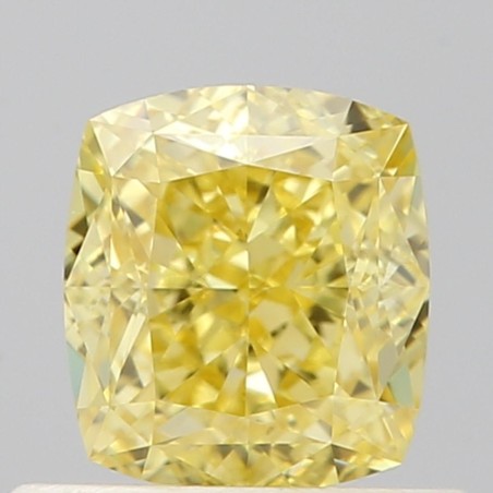Diament o barwie fantazyjnej szlif poduszkowy brylantowy, 0.63ct, VVS1, Fancy Intense Yellow, GIA 7482628285