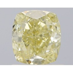 Diament o barwie fantazyjnej szlif poduszkowy brylantowy, 0.84ct, VS2, Fancy Yellow, GIA 2497189221