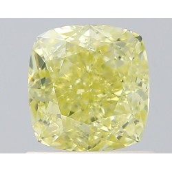 Diament o barwie fantazyjnej szlif poduszkowy brylantowy, 0.9ct, SI2, Fancy Greenish Yellow, GIA 7538104646