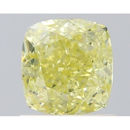Diament o barwie fantazyjnej szlif poduszkowy brylantowy, 0.9ct, SI2, Fancy Greenish Yellow, GIA 7538104646