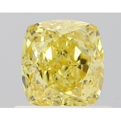 Diament o barwie fantazyjnej szlif poduszkowy brylantowy, 0.72ct, VS2, Fancy Vivid Yellow, GIA 2506057828