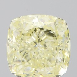 Diament o barwie fantazyjnej szlif poduszkowy brylantowy, 1.53ct, SI2, Fancy Light Yellow, GIA 6475702861