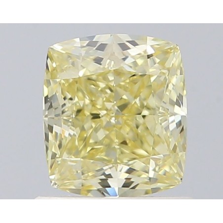 Diament o barwie fantazyjnej szlif poduszkowy brylantowy, 0.9ct, VS1, Fancy Yellow, GIA 2526167540
