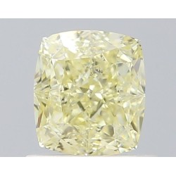 Diament o barwie fantazyjnej szlif poduszkowy brylantowy, 0.74ct, SI2, Fancy Light Yellow, GIA 5526186231