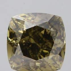 Diament o barwie fantazyjnej szlif poduszkowy brylantowy, 1.33ct, VS1, Fancy Dark Greenish Brown, GIA 6472702833