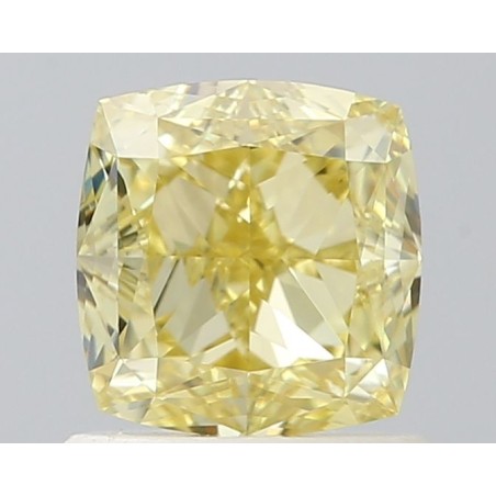 Diament o barwie fantazyjnej szlif poduszkowy brylantowy, 1ct, SI1, Fancy Yellow, GIA 1525711531