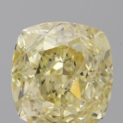 Diament o barwie fantazyjnej szlif poduszkowy brylantowy, 0.71ct, VVS2, Fancy Yellow, GIA 2477201108