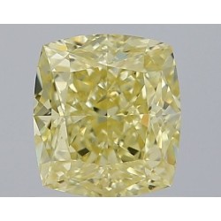 Diament o barwie fantazyjnej szlif poduszkowy brylantowy, 0.91ct, VVS2, Fancy Yellow, GIA 2486768707
