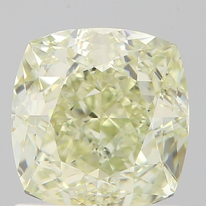 Diament o barwie fantazyjnej szlif poduszkowy brylantowy, 1.42ct, VVS1, Fancy Green Yellow, GIA 1485050043 Diament o barwie fantazyjnej szlif poduszkowy brylantowy, 1.42ct, VVS1, Fancy Green Yellow, GIA 1485050043