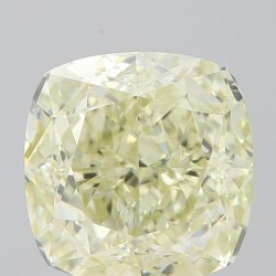 Diament o barwie fantazyjnej szlif poduszkowy brylantowy, 1.51ct, SI2, Fancy Greenish Yellow, GIA 7471710166