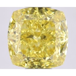 Diament o barwie fantazyjnej szlif poduszkowy modyfikowany, 1.74ct, SI1, Fancy Vivid Yellow, GIA 2235231848