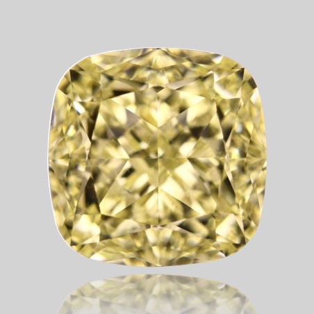 Diament o barwie fantazyjnej szlif poduszkowy brylantowy, 1.53ct, VS1, Fancy Light Yellow, GIA 6465233690