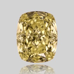 Diament o barwie fantazyjnej szlif poduszkowy brylantowy, 1.55ct, SI2, Fancy Yellow, GIA 2225769825
