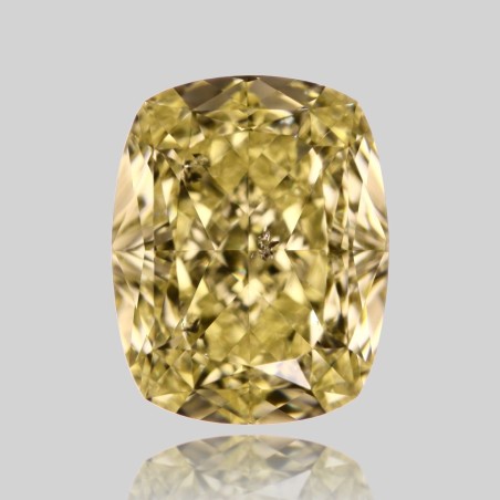 Diament o barwie fantazyjnej szlif poduszkowy brylantowy, 1.55ct, SI2, Fancy Yellow, GIA 2225769825