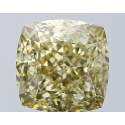 Diament o barwie fantazyjnej szlif poduszkowy brylantowy, 1.23ct, SI1, Fancy Brownish Greenish Yellow, GIA 6502842674