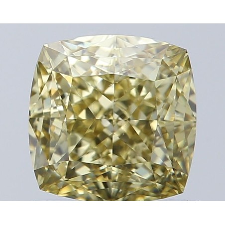 Diament o barwie fantazyjnej szlif poduszkowy brylantowy, 1.23ct, SI1, Fancy Brownish Greenish Yellow, GIA 6502842674