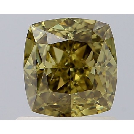 Diament o barwie fantazyjnej szlif poduszkowy brylantowy, 1.02ct, VVS2, Fancy Deep Brownish Greenish Yellow, GIA 7498497320