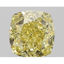 Diament o barwie fantazyjnej szlif poduszkowy brylantowy, 0.91ct, VS1, Fancy Intense Yellow, GIA 3505178313