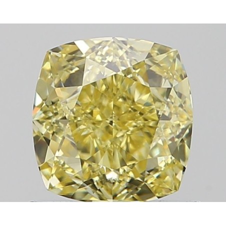 Diament o barwie fantazyjnej szlif poduszkowy brylantowy, 0.91ct, VS1, Fancy Intense Yellow, GIA 3505178313