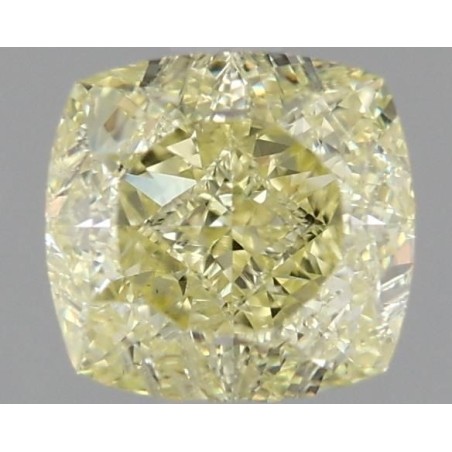 Diament o barwie fantazyjnej szlif poduszkowy modyfikowany, 1ct, SI1, Fancy Light Yellow, GIA 1465564339