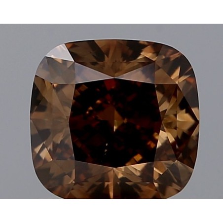 Diament o barwie fantazyjnej szlif poduszkowy brylantowy, 1.21ct, SI1, Fancy Dark Brown, GIA 2447628335