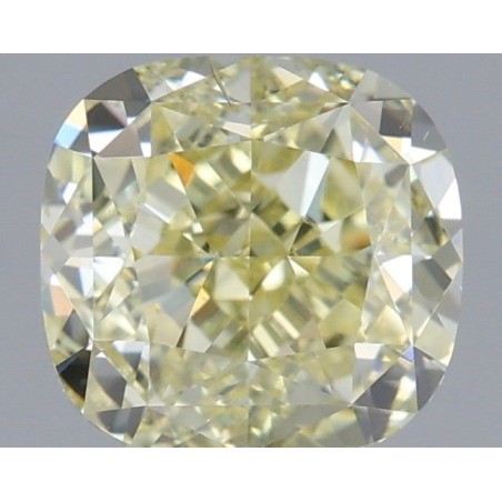 Diament o barwie fantazyjnej szlif poduszkowy modyfikowany, 1.51ct, SI1, Fancy Light Yellow, GIA 6322995649