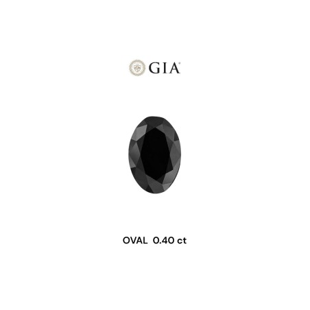 Diament o barwie fantazyjnej szlif owalny, 0.4ct, VVS2, Fancy Black, GIA 2233519226