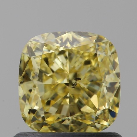 Diament o barwie fantazyjnej szlif poduszkowy brylantowy, 1.04ct, SI1, Fancy Deep Yellow, GIA 6412113267