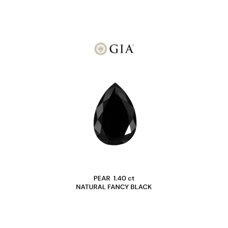 Diament o barwie fantazyjnej szlif gruszkowy, 1.4ct, VVS2, Fancy Black, GIA 5232545942 Diament o barwie fantazyjnej szlif gruszkowy, 1.4ct, VVS2, Fancy Black, GIA 5232545942