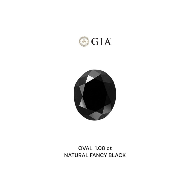 Diament o barwie fantazyjnej szlif owalny, 1.08ct, VVS2, Fancy Black, GIA 1232547367 Diament o barwie fantazyjnej szlif owalny, 1.08ct, VVS2, Fancy Black, GIA 1232547367
