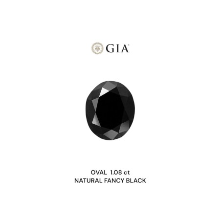 Diament o barwie fantazyjnej szlif owalny, 1.08ct, VVS2, Fancy Black, GIA 1232547367
