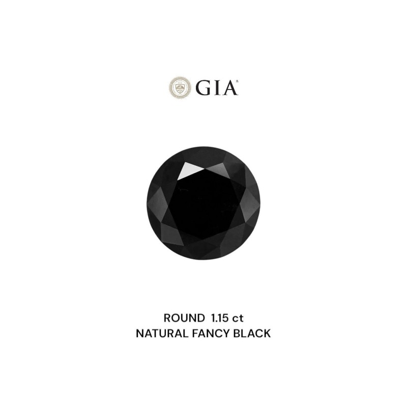 Diament o barwie fantazyjnej szlif okrągły, 1.15ct, VVS2, Fancy Black, GIA 2235546745 Diament o barwie fantazyjnej szlif okrągły, 1.15ct, VVS2, Fancy Black, GIA 2235546745