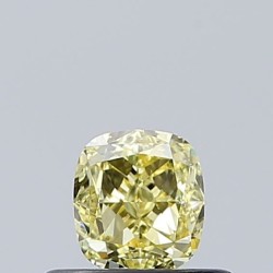 Diament o barwie fantazyjnej szlif poduszkowy modyfikowany, 0.4ct, VVS2, Fancy Intense Yellow, GIA 2474436890