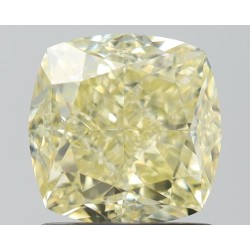 Diament o barwie fantazyjnej szlif poduszkowy brylantowy, 1.51ct, VS2, Fancy Light Yellow, GIA 6515902625