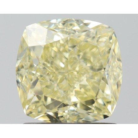 Diament o barwie fantazyjnej szlif poduszkowy brylantowy, 1.51ct, VS2, Fancy Light Yellow, GIA 6515902625