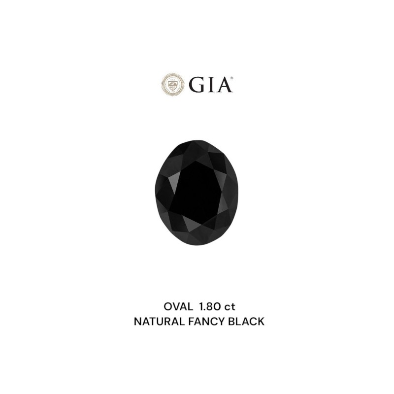 Diament o barwie fantazyjnej szlif owalny, 1.8ct, VVS2, Fancy Black, GIA 5232546690