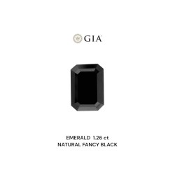 Diament o barwie fantazyjnej szlif szmaragdowy, 1.26ct, VVS2, Fancy Black, GIA 6237546616
