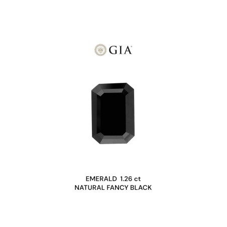 Diament o barwie fantazyjnej szlif szmaragdowy, 1.26ct, VVS2, Fancy Black, GIA 6237546616