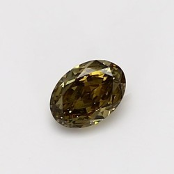 Diament o barwie fantazyjnej szlif owalny, 0.4ct, VVS2, Fancy Deep Brownish Greenish Yellow, GIA 1483287331