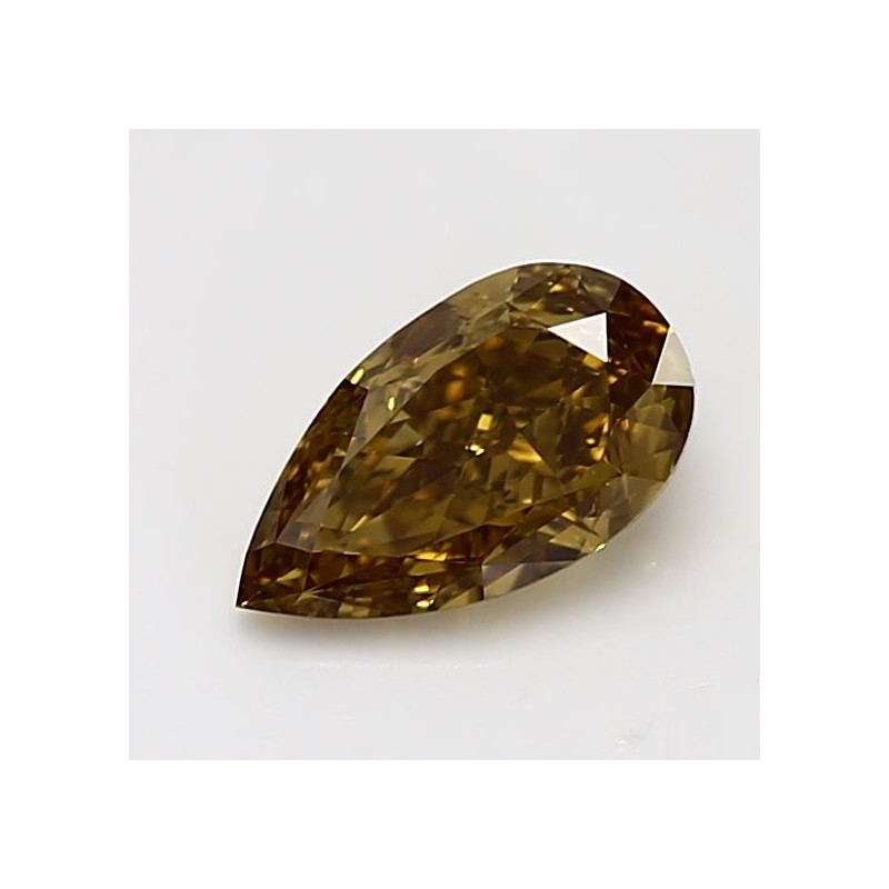 Diament o barwie fantazyjnej szlif gruszkowy, 1.2ct, VS1, Fancy Deep Brownish Greenish Yellow, GIA 2486890947