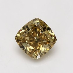 Diament o barwie fantazyjnej szlif poduszkowy brylantowy, 0.91ct, SI1, Fancy Deep Brownish Yellow, GIA 1159824842