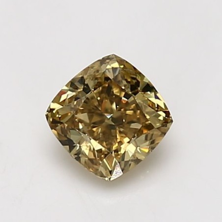 Diament o barwie fantazyjnej szlif poduszkowy brylantowy, 0.91ct, SI1, Fancy Deep Brownish Yellow, GIA 1159824842