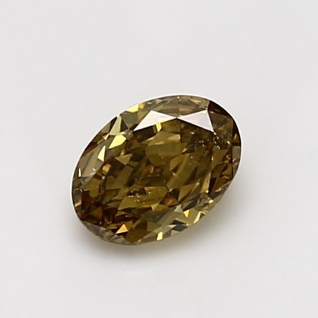 Diament o barwie fantazyjnej szlif owalny, 0.71ct, SI1, Fancy Deep Brownish Greenish Yellow, GIA 2456880187